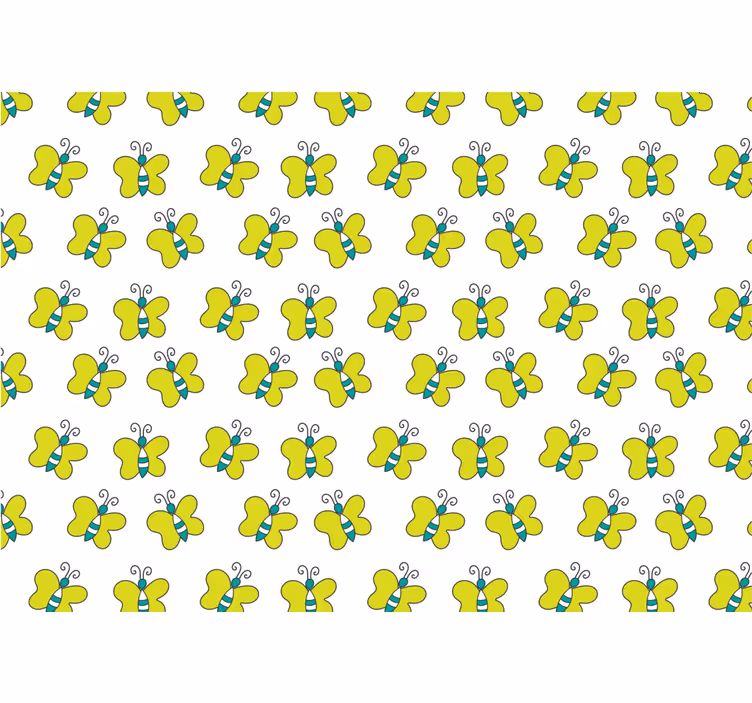 Store enrouleur chambre papillon rayé vert et blanc - TenStickers