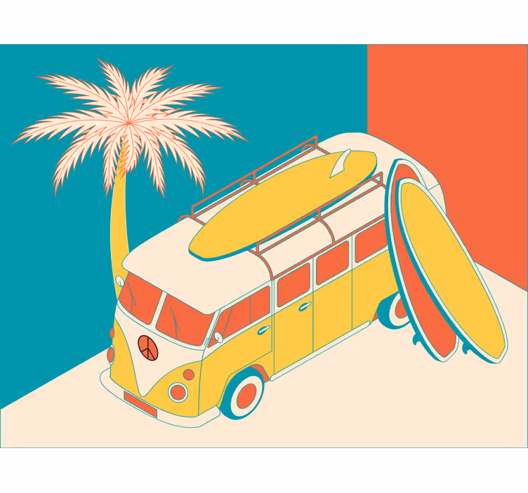 Store enrouleur chambre hippy mini bus - TenStickers