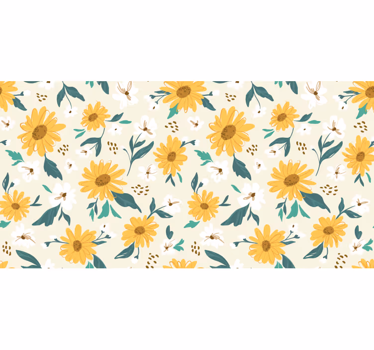 Store enrouleur chambre tournesols vintage et marguerites - TenStickers