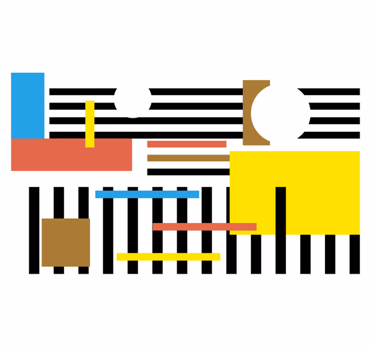 Store enrouleur chambre motif géométrique coloré nordique - TenStickers