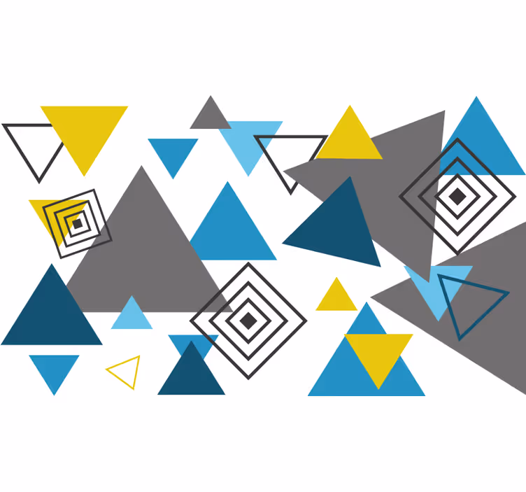 Store enrouleur chambre motif nordique bleu et jaune - TenStickers