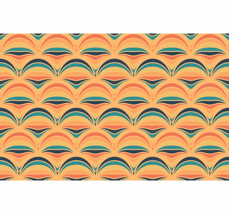 Store enrouleur chambre lignes orange des années 70 - TenStickers