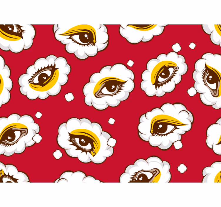 Store enrouleur chambre motif yeux 70's - TenStickers