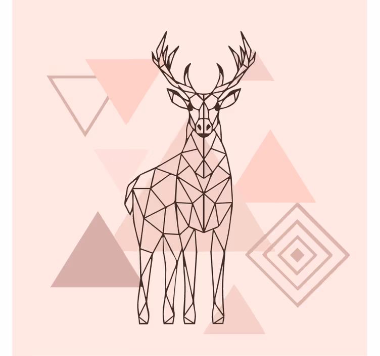 Store enrouleur chambre renne polygonal nordique - TenStickers