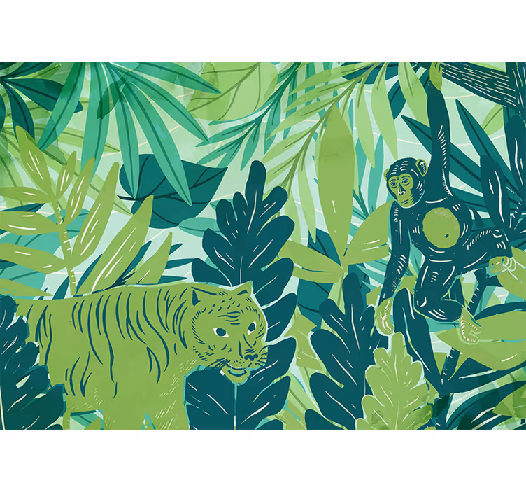 Store enrouleur chambre jungle bohémienne maximaliste - TenStickers