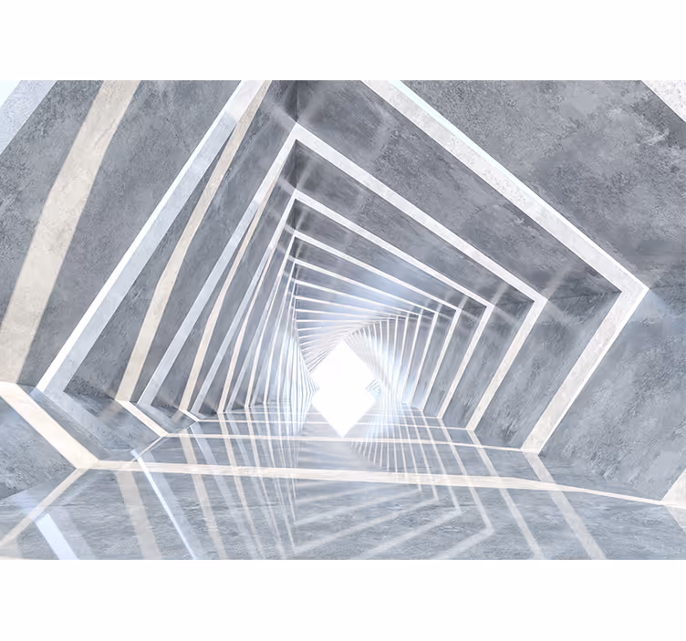 Store enrouleur blanc tunnel géométrique 3d - TenStickers