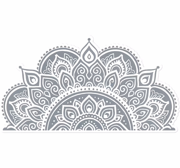 Store enrouleur blanc design demi-mandala - TenStickers
