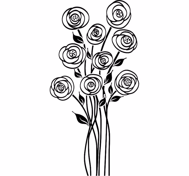 Store enrouleur blanc bouquet floral abstrait - TenStickers