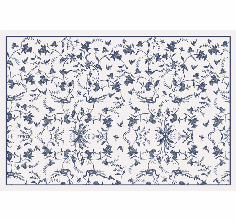 Store enrouleur bureau motif botanique bleu - TenStickers