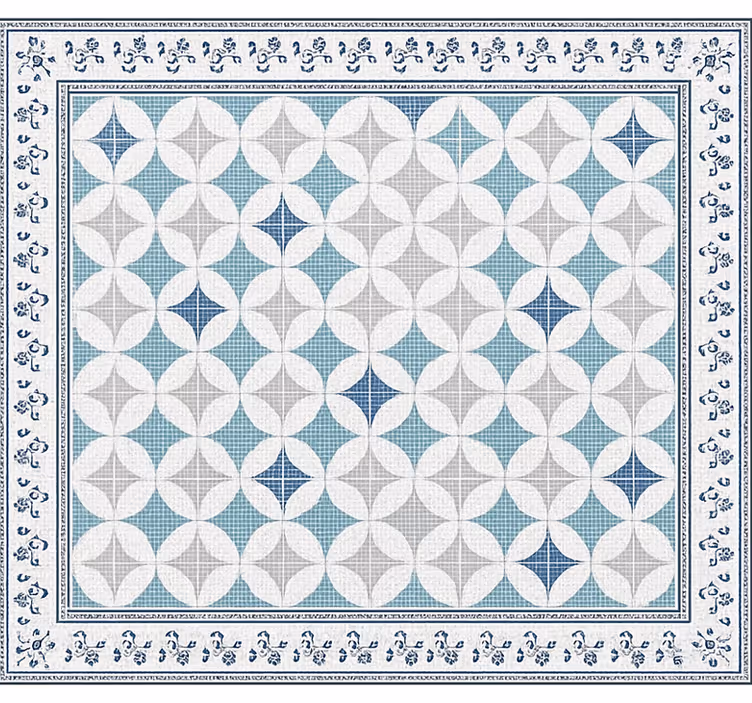 Store enrouleur bureau effet carrelage bleu vintage - TenStickers
