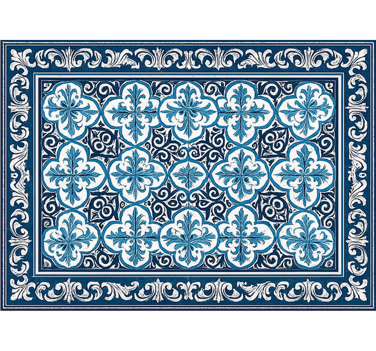 Store enrouleur bureau motif portugais bleu - TenStickers