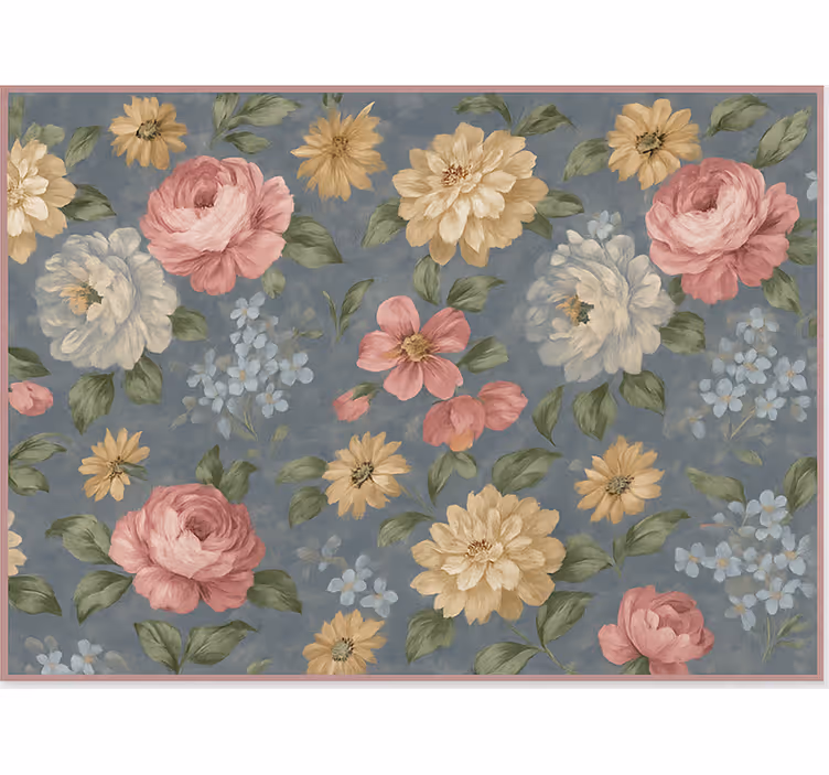 Store enrouleur bureau effet peinture florale - TenStickers