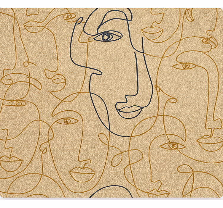 Store enrouleur bureau silhouettes de visage - TenStickers