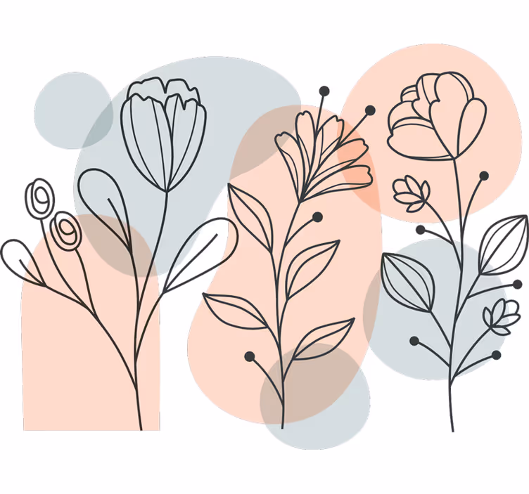 Store enrouleur chambre fleurs minimalistes - TenStickers