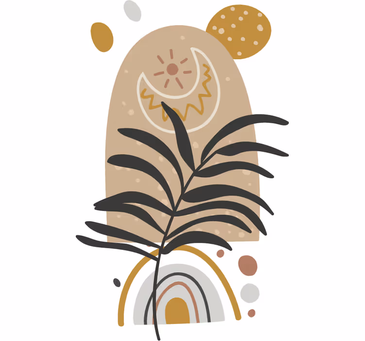 Store enrouleur chambre motif plantes boho - TenStickers