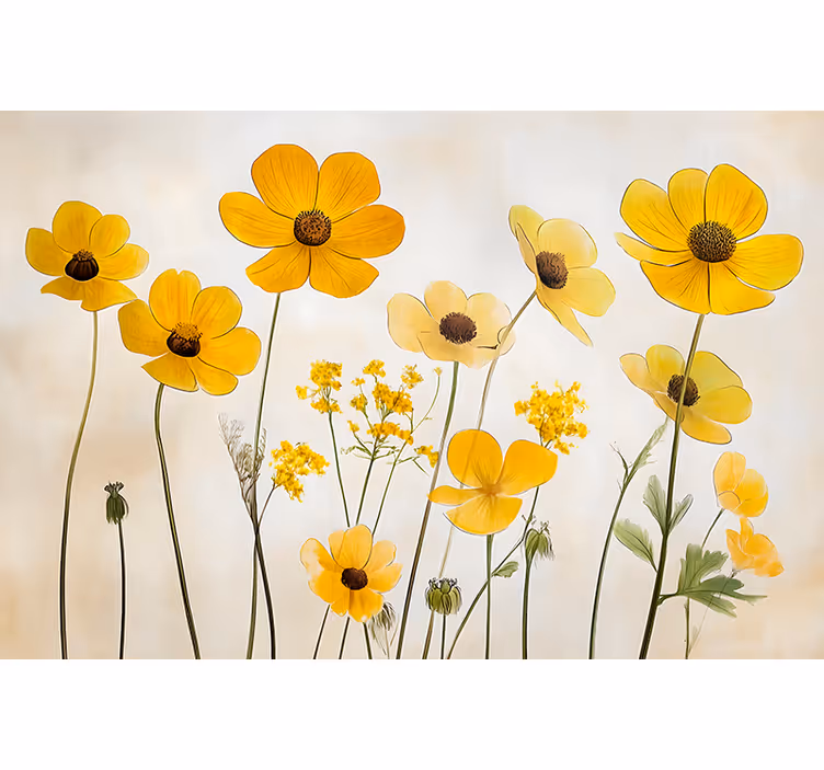 Store enrouleur chambre fleurs délicates d'helenium - TenStickers