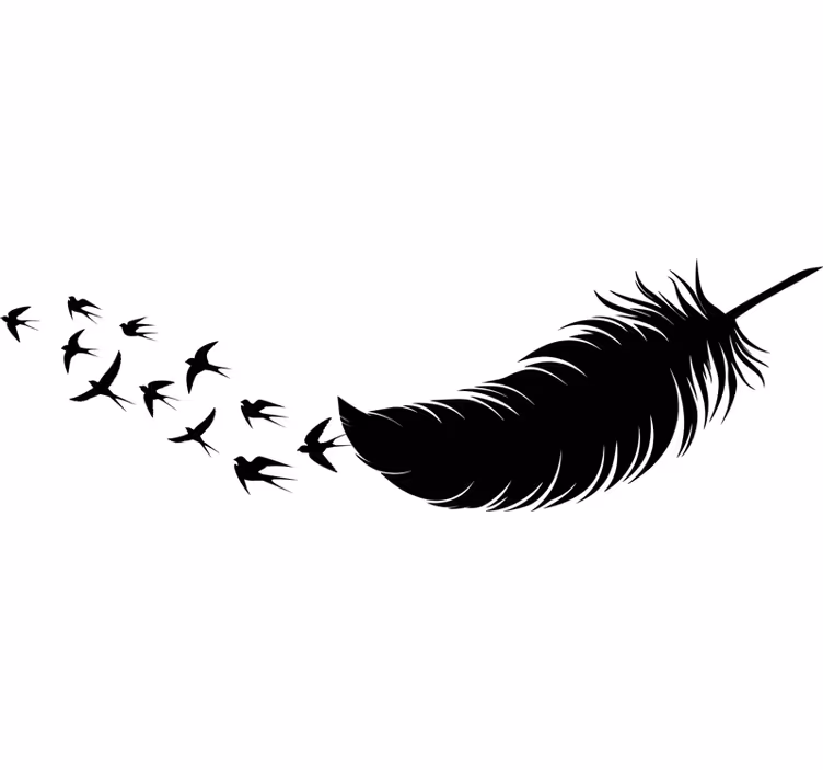 Store enrouleur chambre plumes et oiseaux - TenStickers