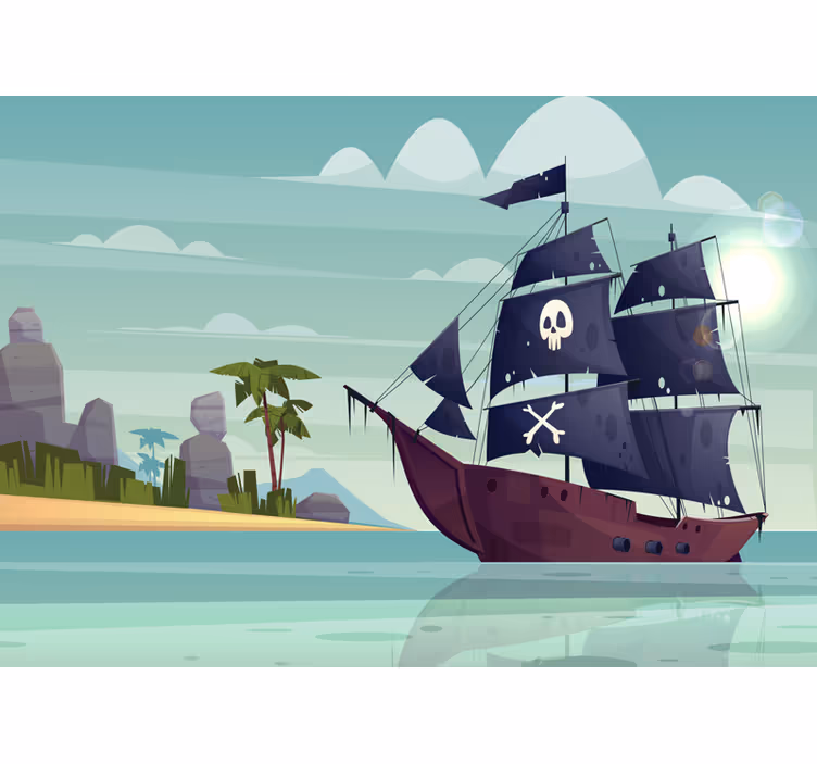 Store enrouleur chambre enfant bateau pirate - TenStickers