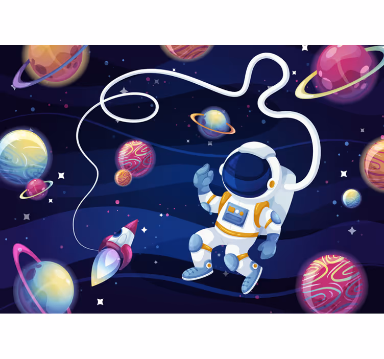 Store enrouleur chambre enfant astronautes et fusées - TenStickers