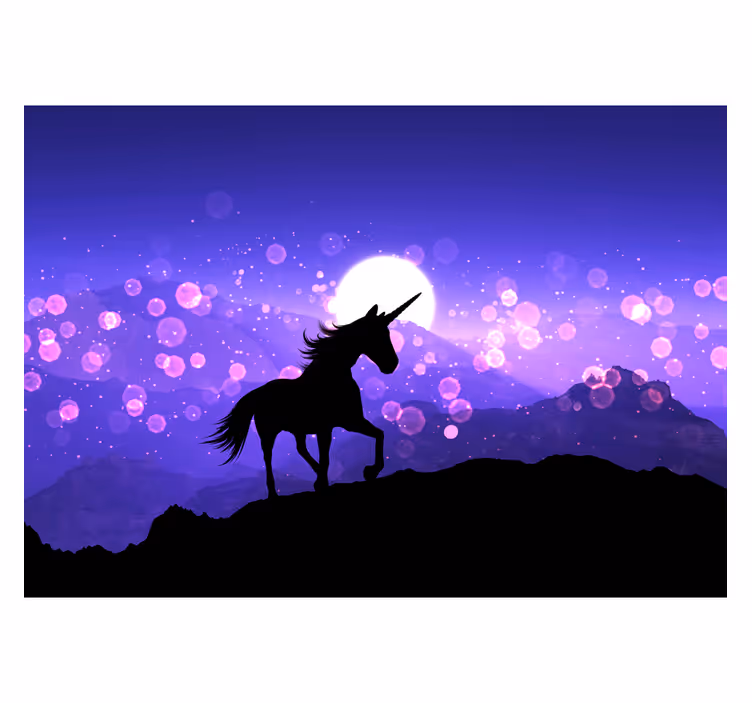 Store enrouleur chambre enfant conte de fées licorne - TenStickers