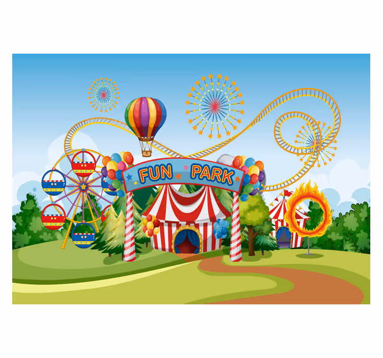 Store enrouleur chambre enfant thème parc d'attractions - TenStickers