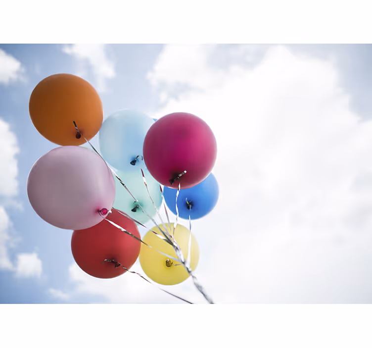 Store enrouleur chambre enfant ballons colorés ciel - TenStickers