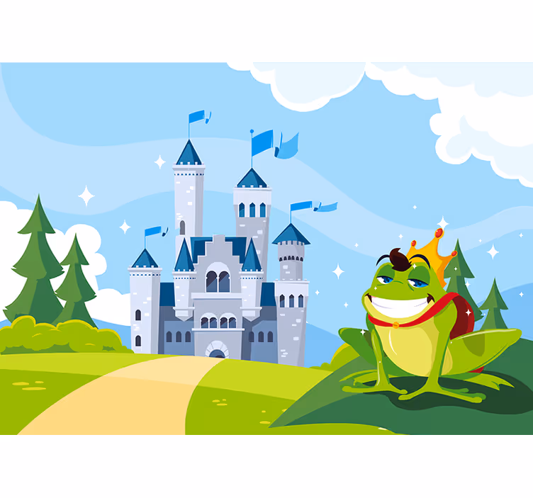 Store enrouleur chambre enfant prince grenouille conte - TenStickers