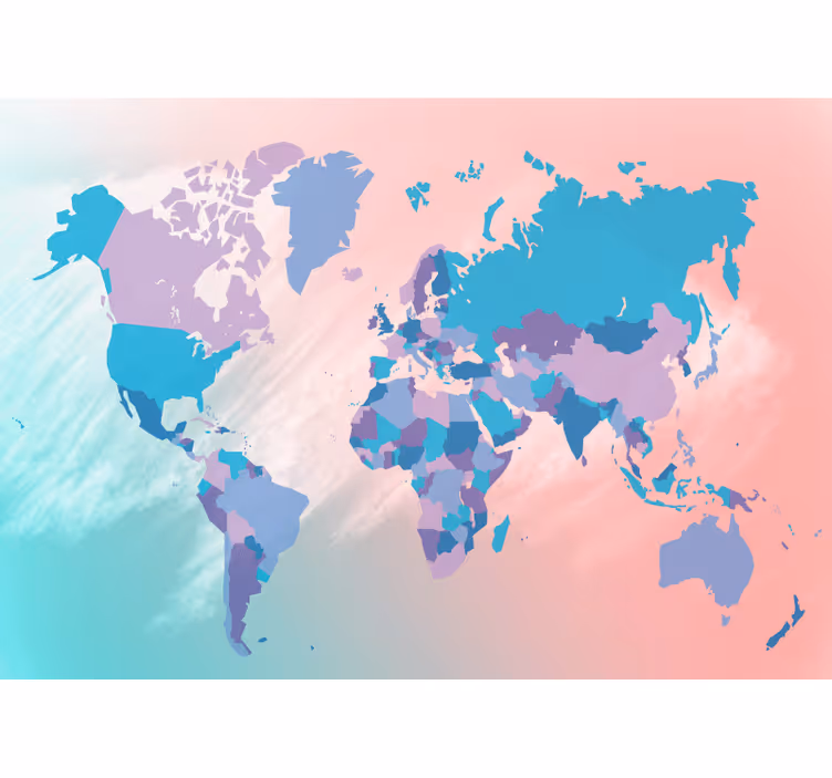 Store enrouleur chambre enfant carte du monde pastel - TenStickers
