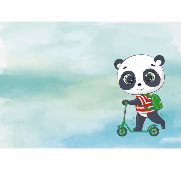 Store enrouleur chambre enfant t-shirt panda italie - TenStickers