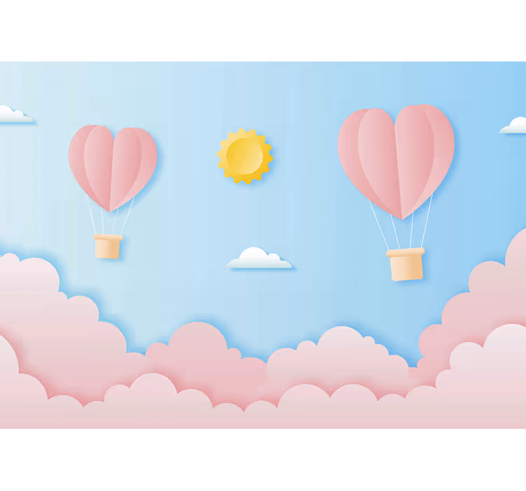 Store enrouleur chambre enfant design ballons aérostat - TenStickers