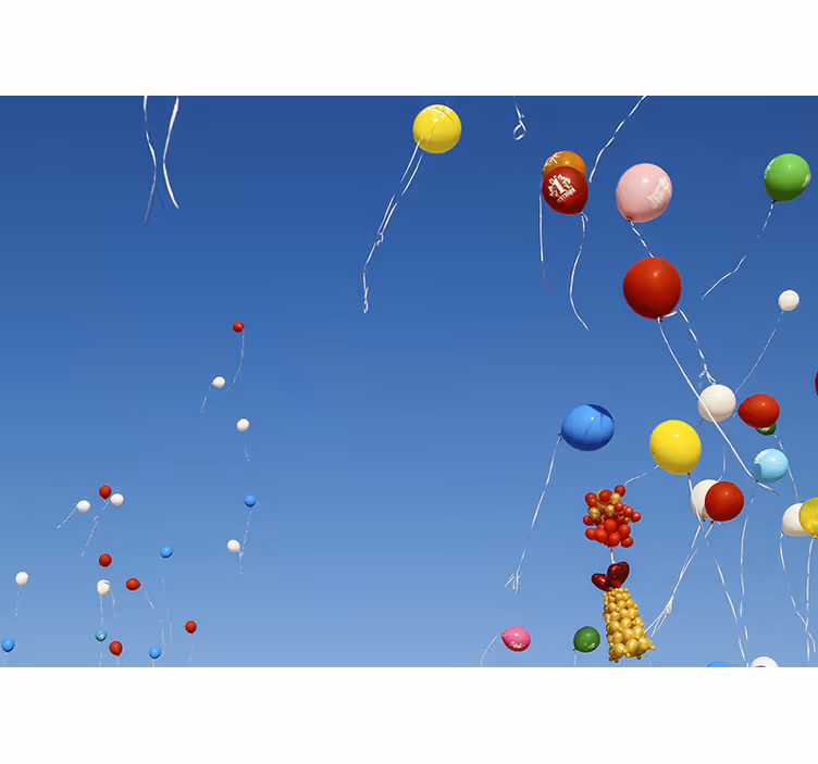 Store enrouleur chambre enfant ballons colorés au ciel - TenStickers