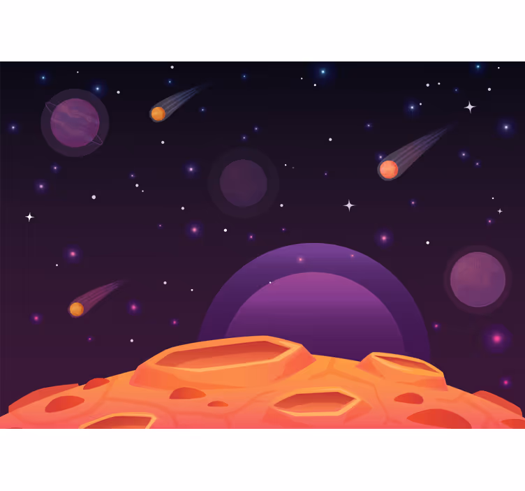 Store enrouleur chambre enfant planète dessinée - TenStickers
