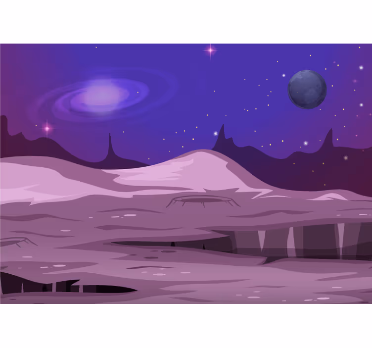 Store enrouleur chambre enfant paysage planète alien - TenStickers