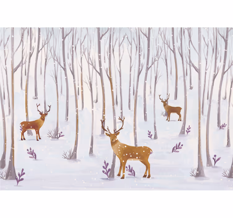 Store enrouleur chambre enfant forêt hivernale scandinave - TenStickers