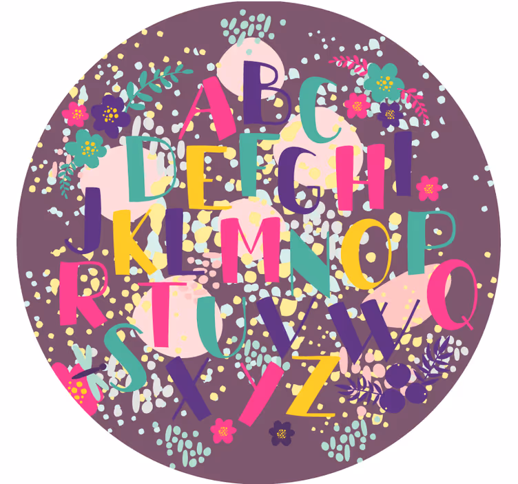 Store enrouleur chambre enfant disque éducatif alphabet - TenStickers