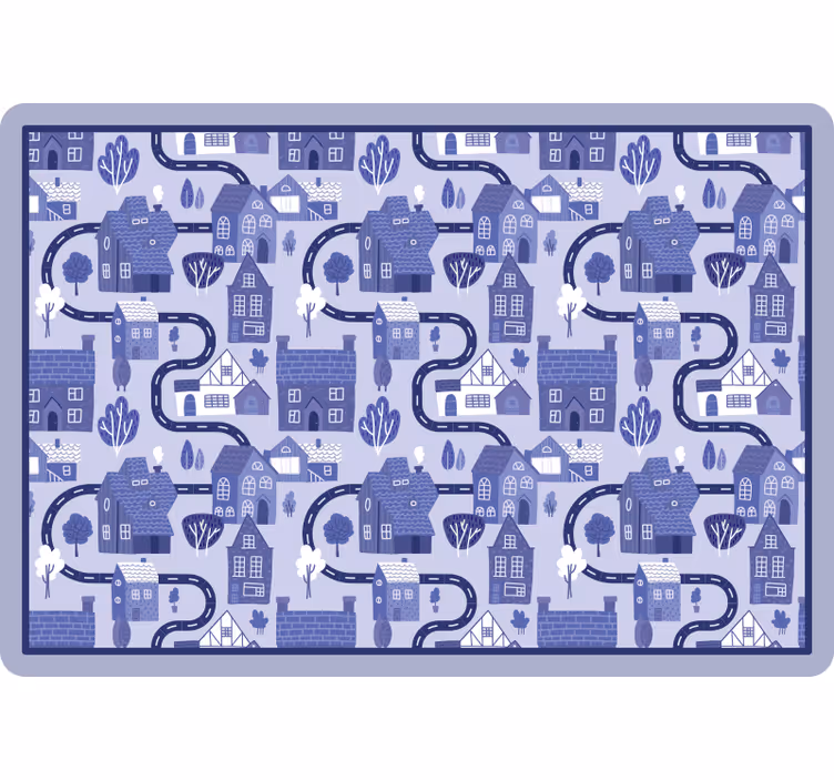 Store enrouleur chambre enfant village bleu nordique - TenStickers