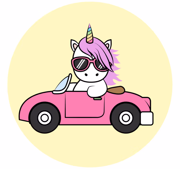 Store enrouleur chambre enfant licorne cool conduite - TenStickers