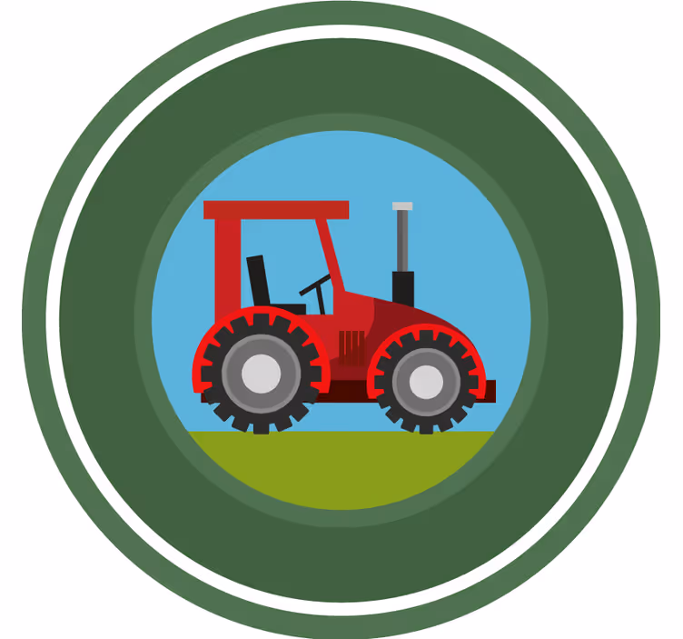 Store enrouleur chambre enfant tracteur cercle vert - TenStickers