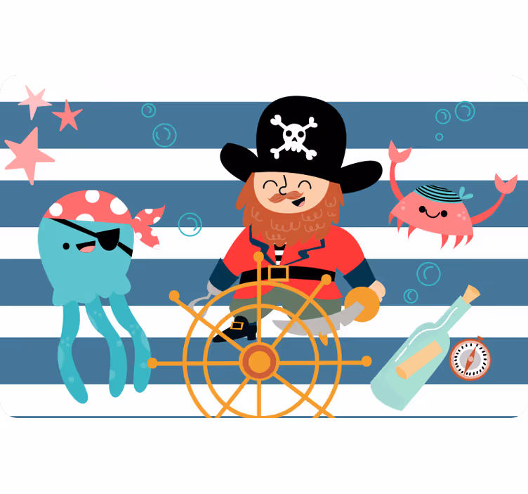 Store enrouleur chambre enfant carte au trésor pirate - TenStickers