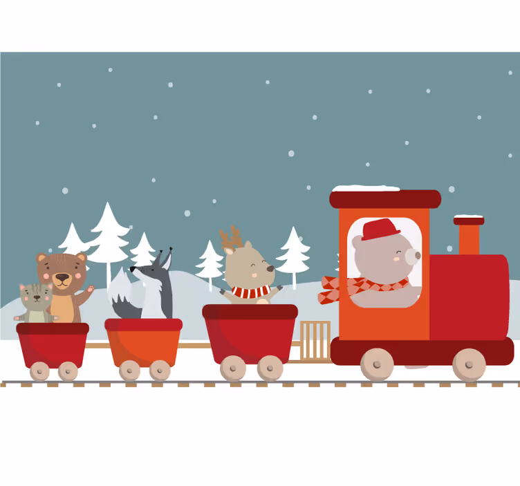 Store enrouleur chambre enfant animaux train - TenStickers