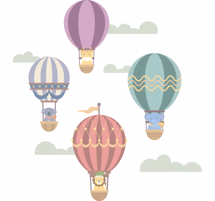 Store enrouleur chambre enfant ballons volants animaux - TenStickers