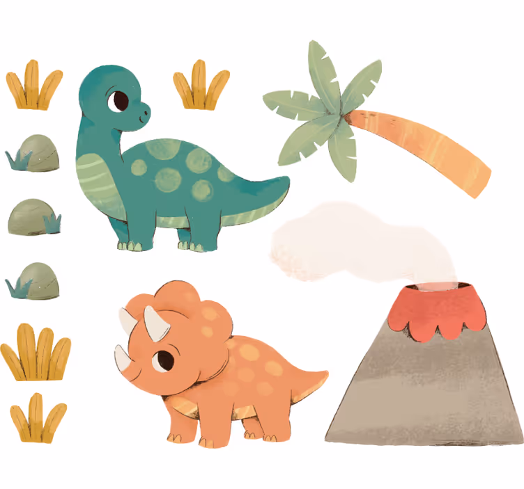Store enrouleur chambre enfant dinosaures aquarelle - TenStickers