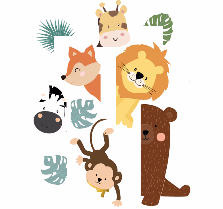 Store enrouleur chambre enfant animaux à la porte - TenStickers
