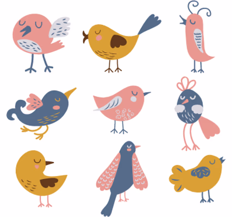 Store enrouleur chambre enfant autocollant neuf oiseaux - TenStickers