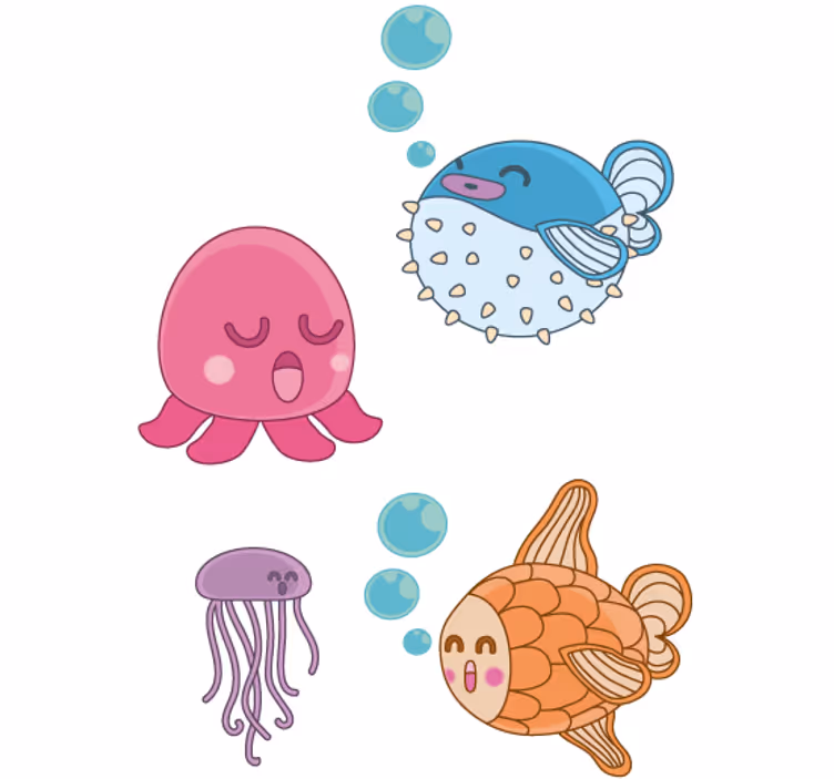 Store enrouleur chambre enfant illustration poissons - TenStickers