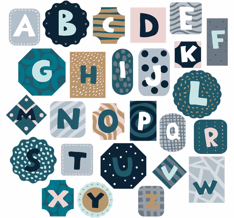 Store enrouleur chambre enfant autocollant alphabet nordique - TenStickers