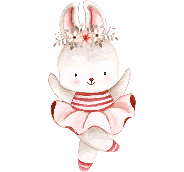 Store enrouleur chambre enfant ballerine lapin roses - TenStickers