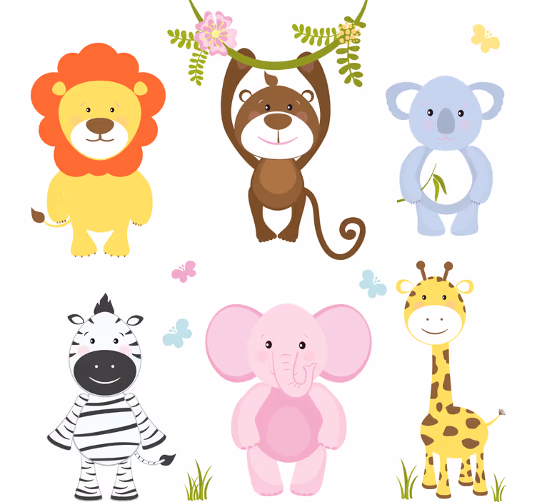 Store enrouleur chambre enfant animaux bébé colorés - TenStickers