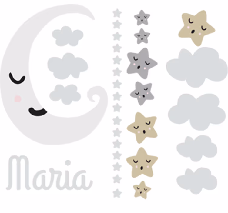 Store enrouleur chambre enfant décoratif lune et étoiles - TenStickers