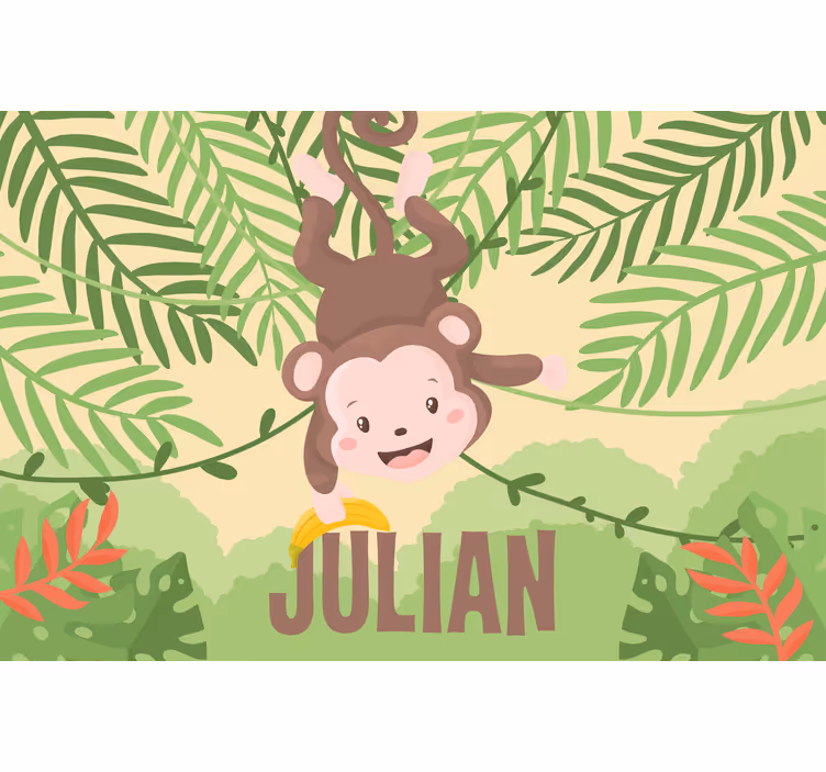 Store enrouleur chambre enfant singe mignon sur branche - TenStickers